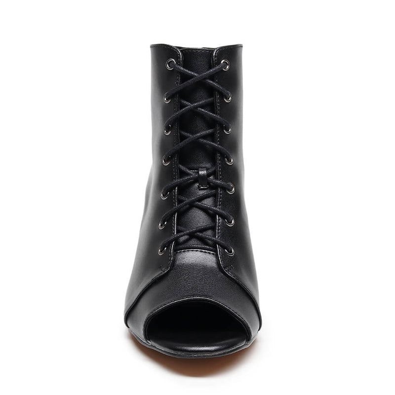 Parker Wide Fit - Black Vegan Leather - Street Sole