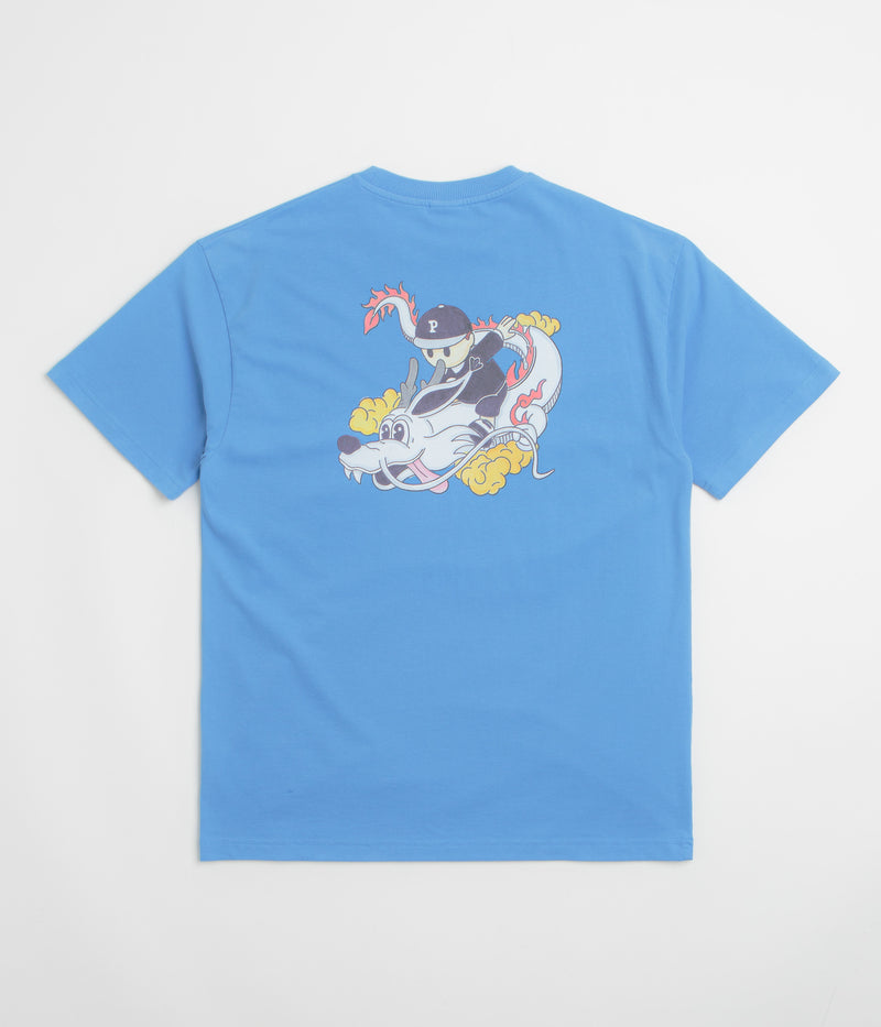 Pawa Speed Sports Dragon Doggo T-Shirt in Bleu and Azur