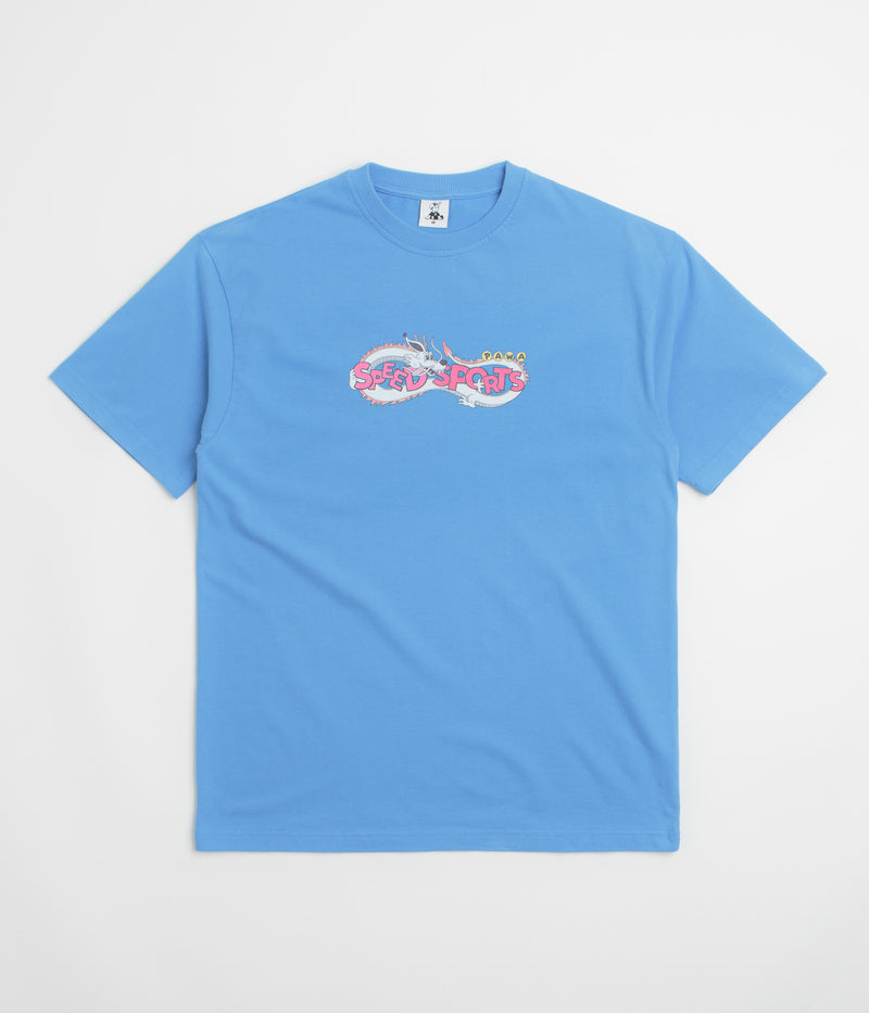 Pawa Speed Sports Dragon Doggo T-Shirt in Bleu and Azur