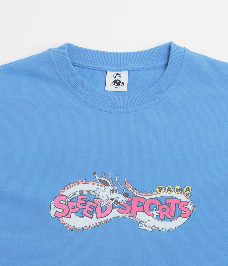 Pawa Speed Sports Dragon Doggo T-Shirt in Bleu and Azur