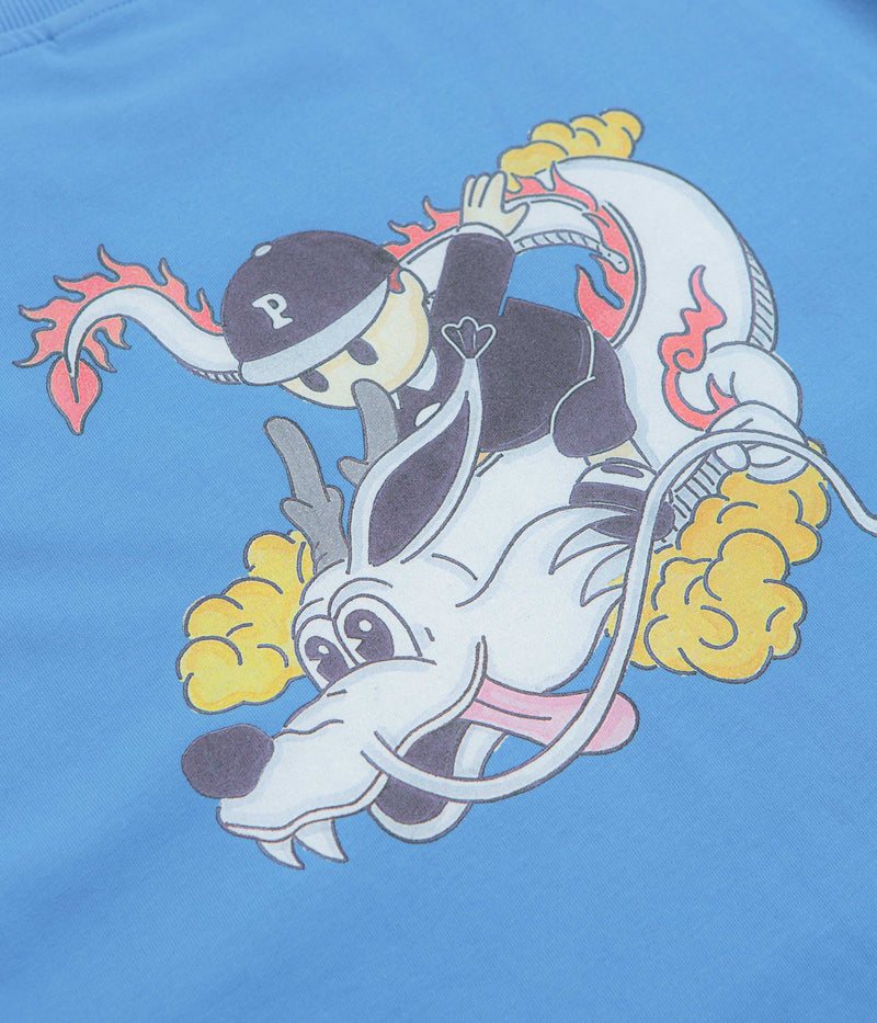 Pawa Speed Sports Dragon Doggo T-Shirt in Bleu and Azur