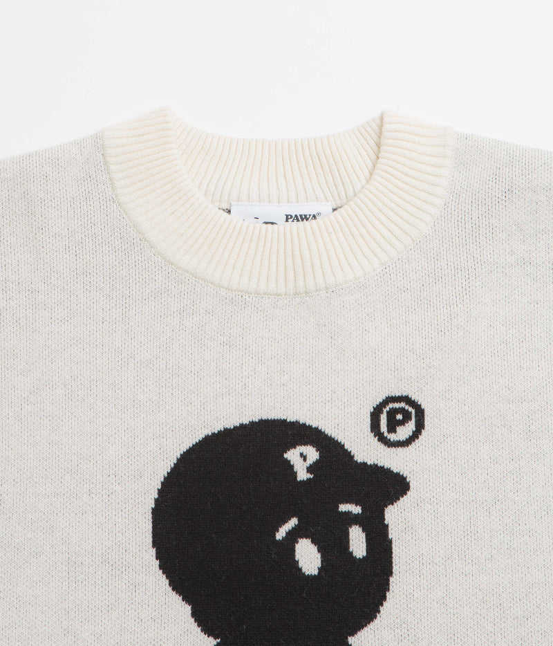 Pawa Speed Sports Skeleboy Knit Sweatshirt in Off White
