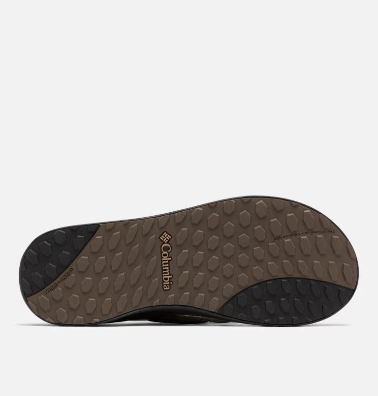 Columbia PFG Rostra™ Beachcomber™ shoes outsole with textured tread design in brown and black rubber, sole/bottom view.