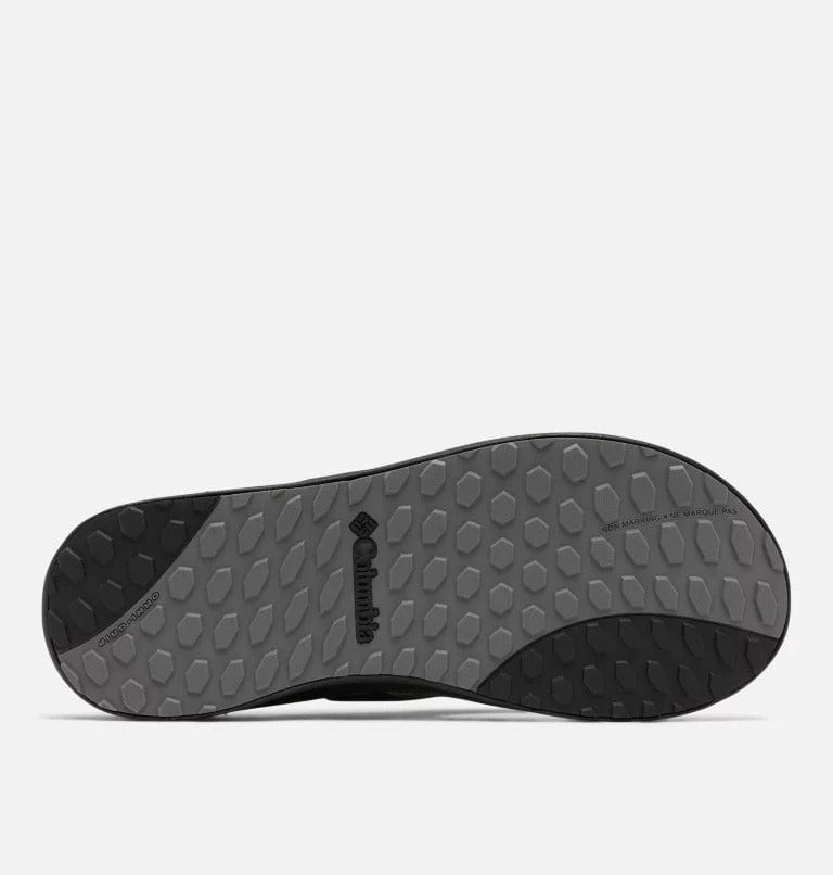 Columbia PFG Rostra™ Beachcomber™ shoes outsole in gray and black with hexagonal tread pattern, bottom view.