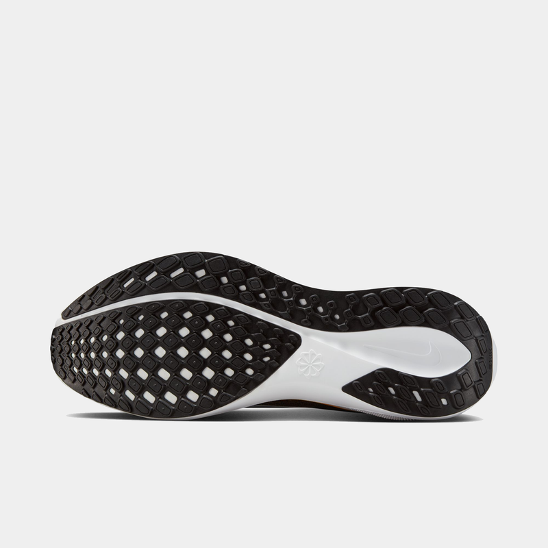 Nike Pittsburgh Steelers Pegasus 41 running shoes outsole with black rubber tread and white midfoot details, sole/bottom view.