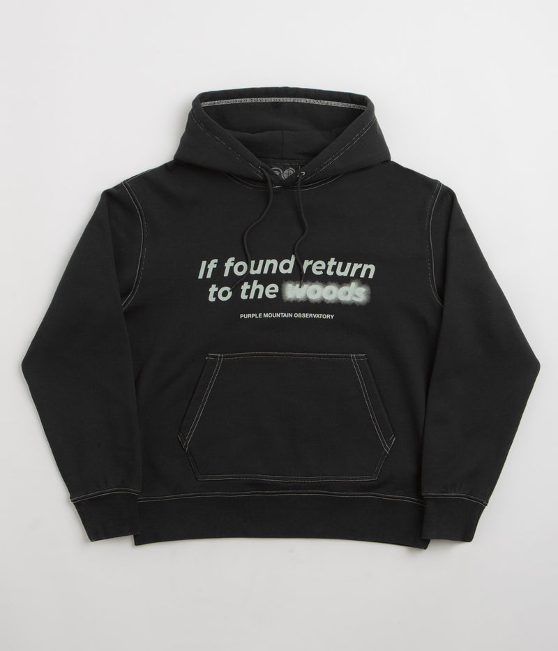 Purple Mountain Observatory Garment Dye Hoodie in Black and Black
