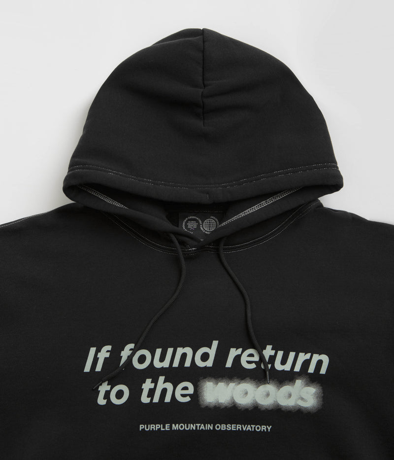 Purple Mountain Observatory Garment Dye Hoodie in Black and Black