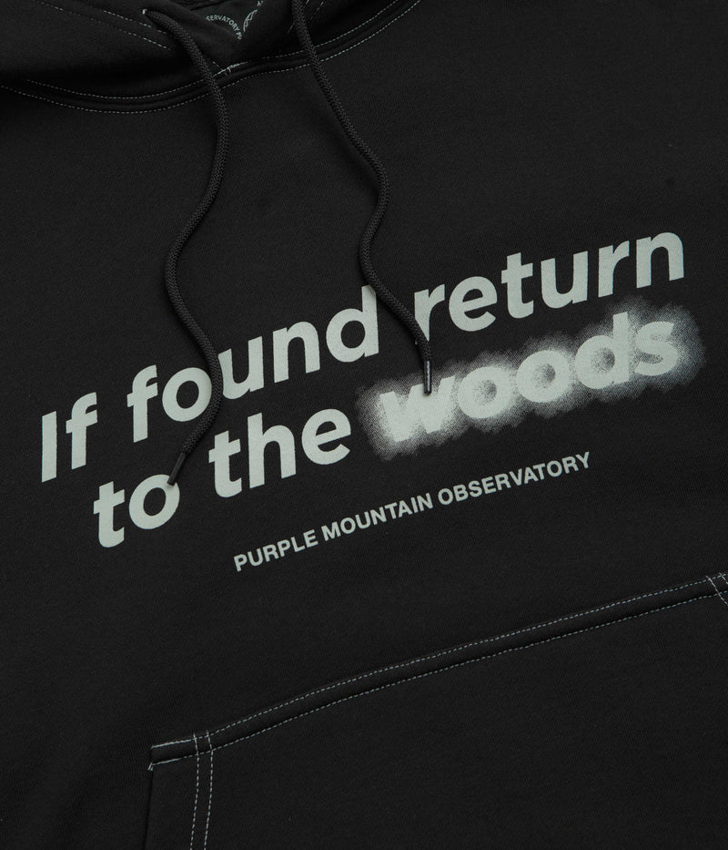 Purple Mountain Observatory Garment Dye Hoodie in Black and Black