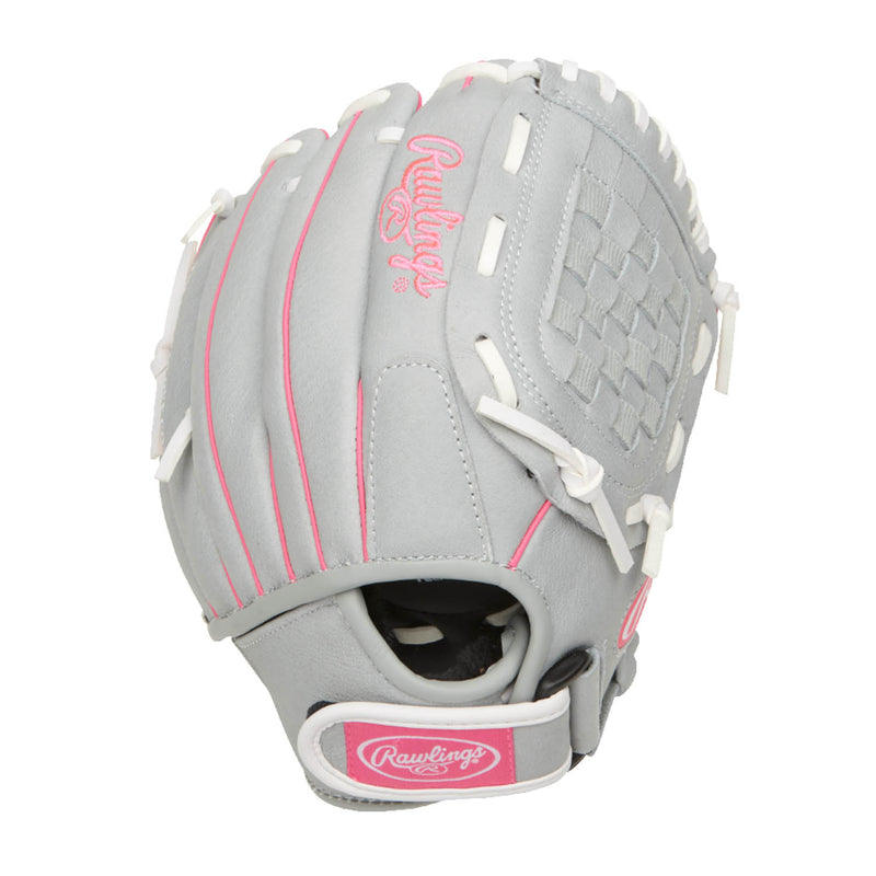 Rear view of Rawlings Basket Web Fastpitch Glove.