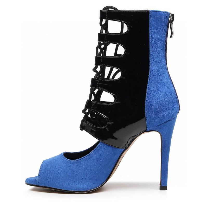 Ryann - Blue Vegan and Black Patent - Street Sole