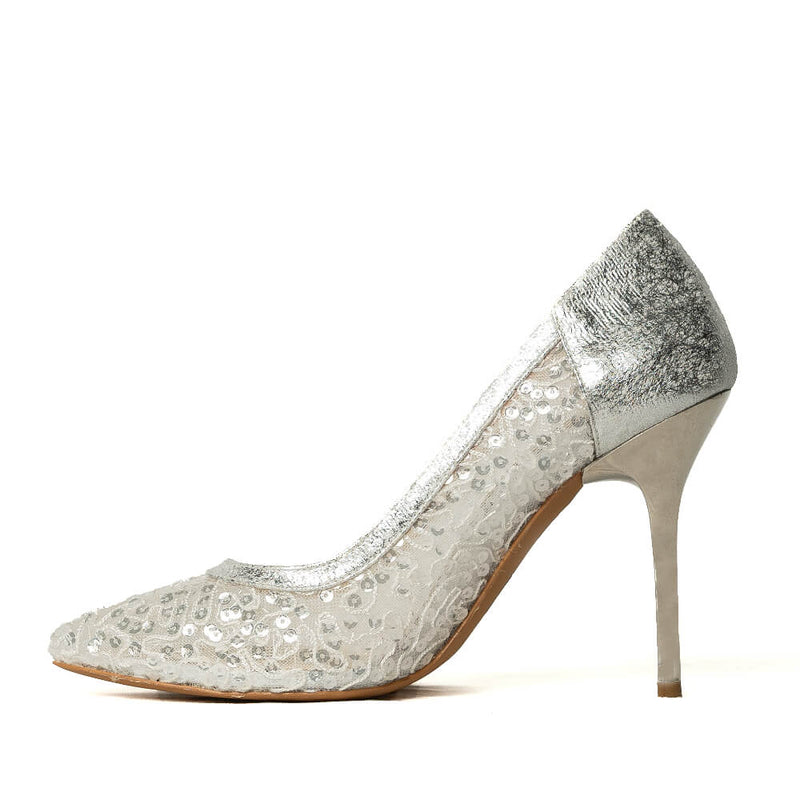 Safiye - Silver Embellished Mesh