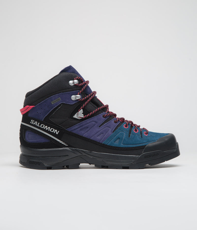 Salomon X-ALP Mid LTR GTX Shoes in Astral Aura and Poseidon / Rouge Red