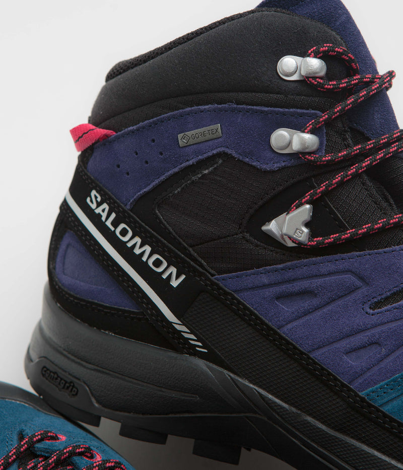 Salomon X-ALP Mid LTR GTX Shoes in Astral Aura and Poseidon / Rouge Red