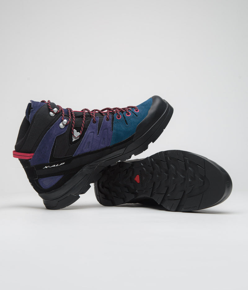Salomon X-ALP Mid LTR GTX Shoes in Astral Aura and Poseidon / Rouge Red