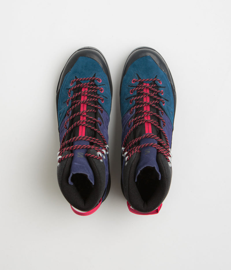 Salomon X-ALP Mid LTR GTX Shoes in Astral Aura and Poseidon / Rouge Red