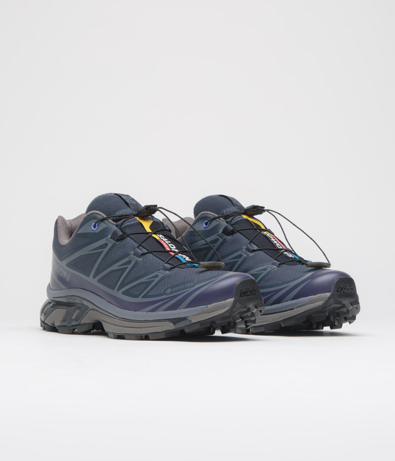 Salomon XT-6 GTX Shoes in Blue Nights and Astral Aura / Plum Kitten