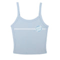 Santa Cruz Womens Opus Dot Stripes Front Crop Tank Top - Solid Baby Blue Blend