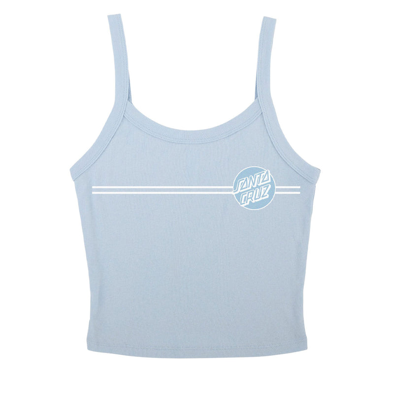 Santa Cruz Womens Opus Dot Stripes Front Crop Tank Top - Solid Baby Blue Blend