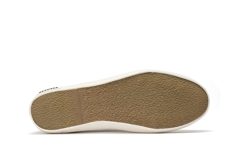 SeaVees Sixty Six shoes sole view showing textured rubber outsole in tan with white midsole detailing.