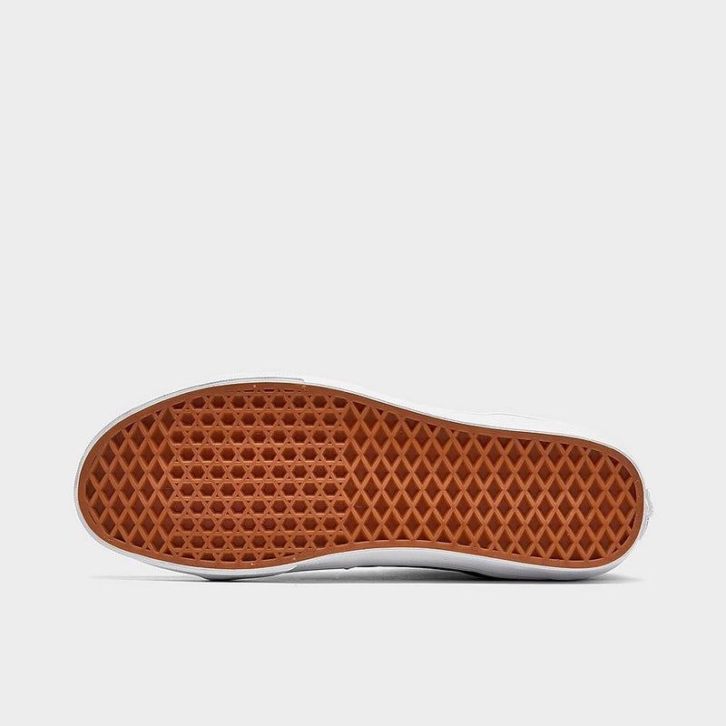Vans Sk8-Hi shoes outsole featuring the signature waffle tread pattern in brown rubber, bottom view.