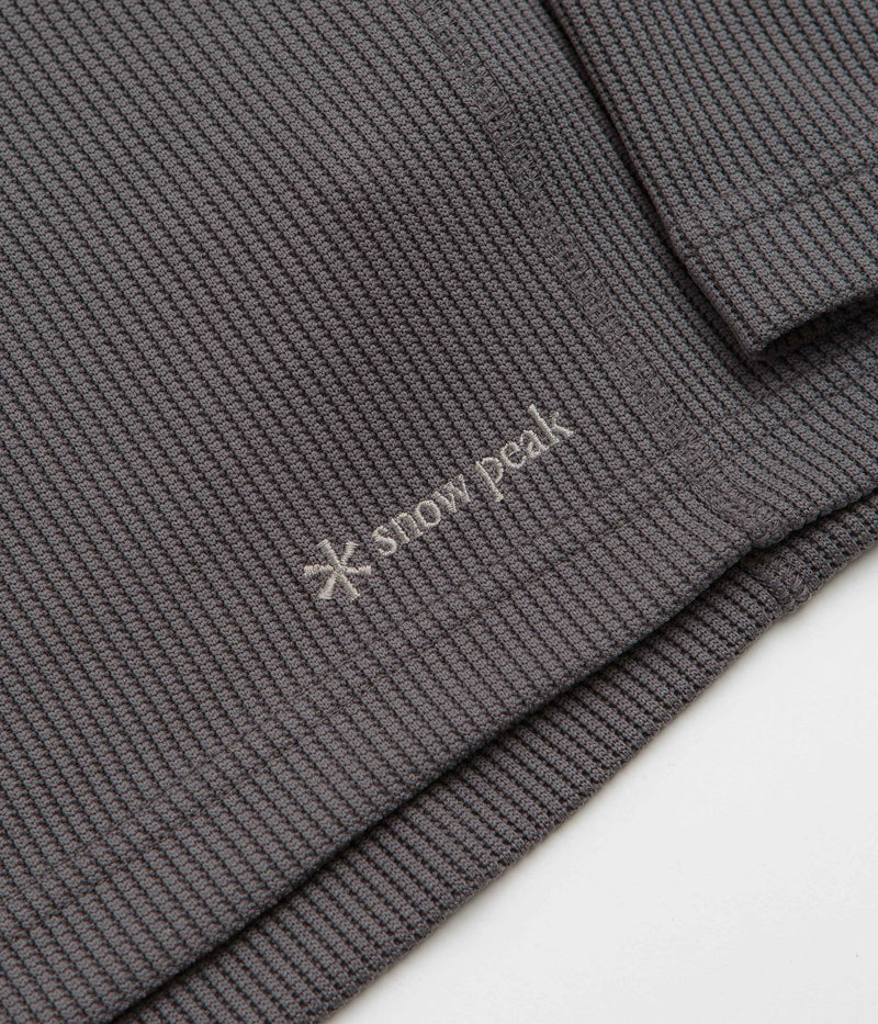 Snow Peak Dry Thermal Long Sleeve T-Shirt in Charcoal