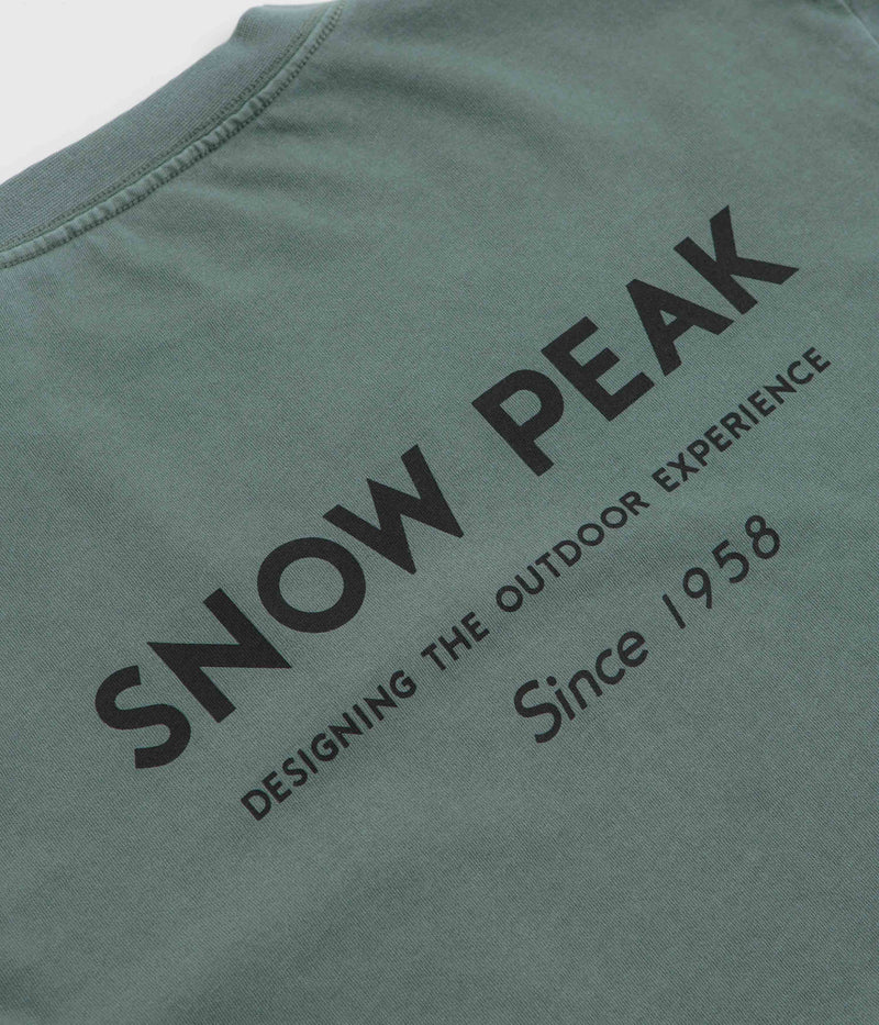 Snow Peak Garment Dyed Long Sleeve T-Shirt in Dark Green