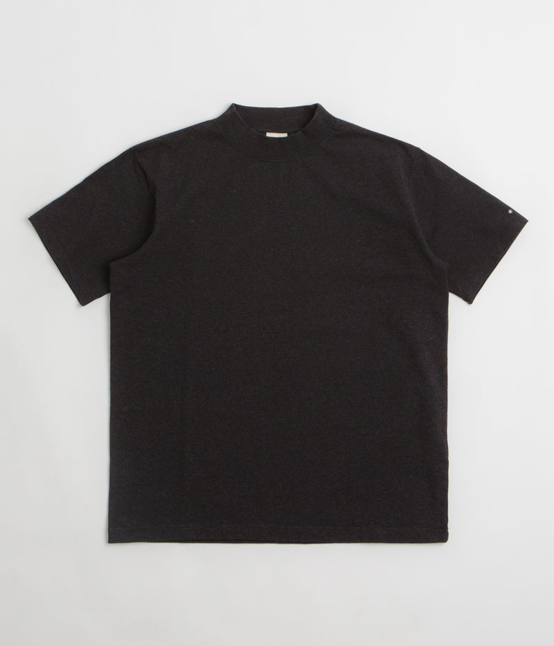 Snow Peak Recycled Cotton Heavy Mockneck T-Shirt in Black