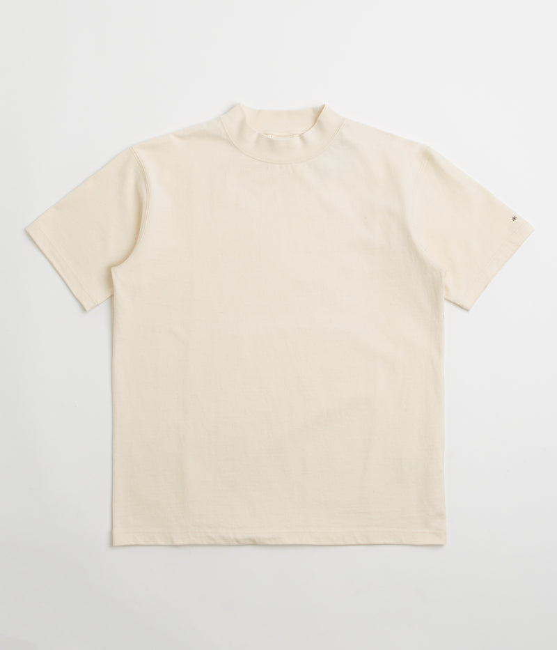 Snow Peak Recycled Cotton Heavy Mockneck T-Shirt in Ecru