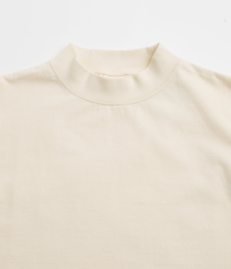 Snow Peak Recycled Cotton Heavy Mockneck T-Shirt in Ecru