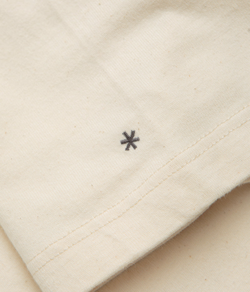 Snow Peak Recycled Cotton Heavy Mockneck T-Shirt in Ecru