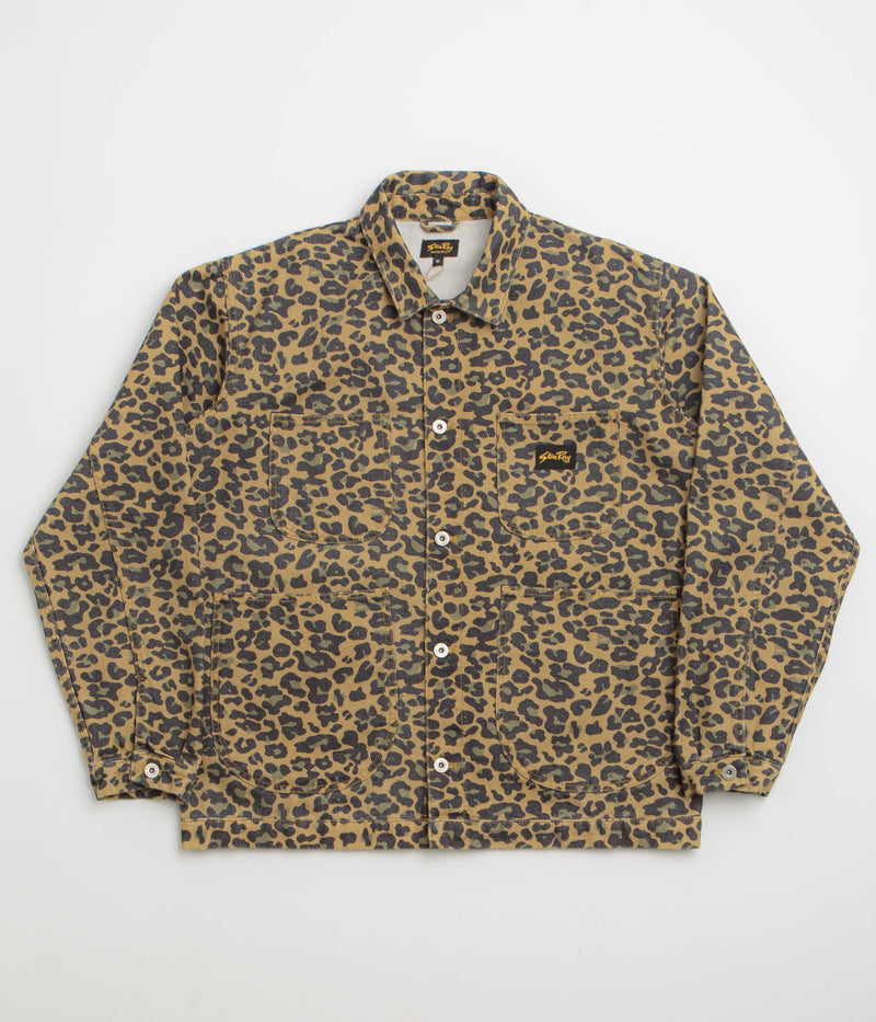 Stan Ray Coverall Jacket in Washed Leopard Camo Duck