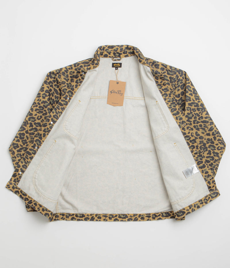 Stan Ray Coverall Jacket in Washed Leopard Camo Duck