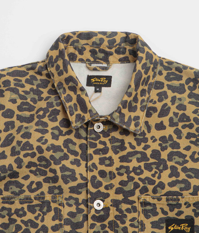 Stan Ray Coverall Jacket in Washed Leopard Camo Duck
