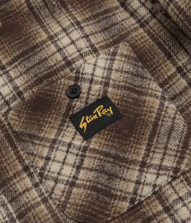 Stan Ray Quilted Plaid Overshirt in Brown