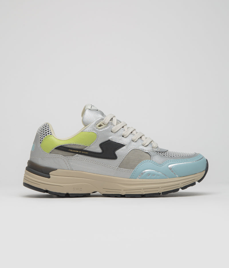 Stepney Workers Club Amiel S-Strike Tech Mix Shoes in Silver and Blue