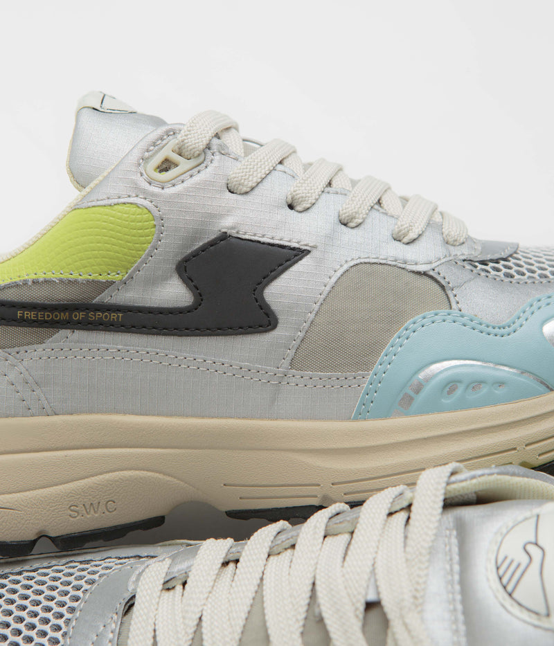 Stepney Workers Club Amiel S-Strike Tech Mix Shoes in Silver and Blue