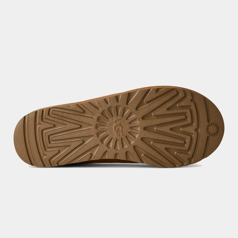 UGG Tasman II Slipper outsole in tan rubber featuring textured tread pattern and durable grip design, sole/bottom view.