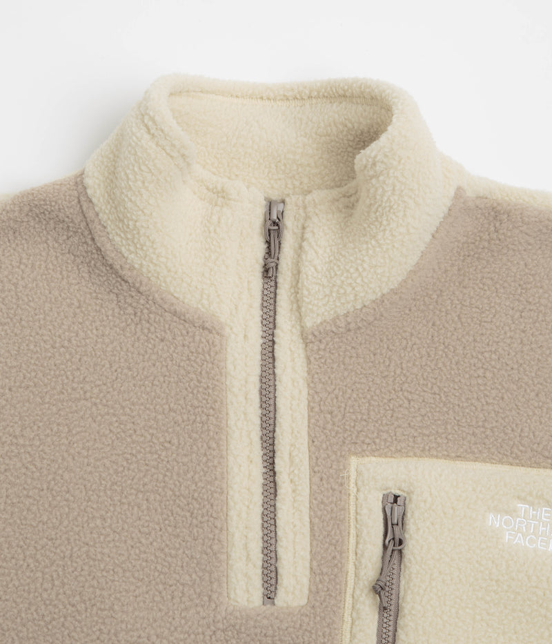 The North Face Yumiori 1/4 Zip Fleece in Mushroom Grey and Gravel
