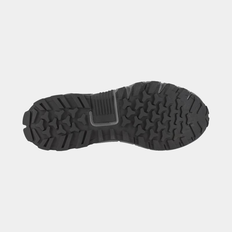 Reebok Work Trailgrip Work shoe outsole in black showing rugged tread pattern and slip-resistant design.