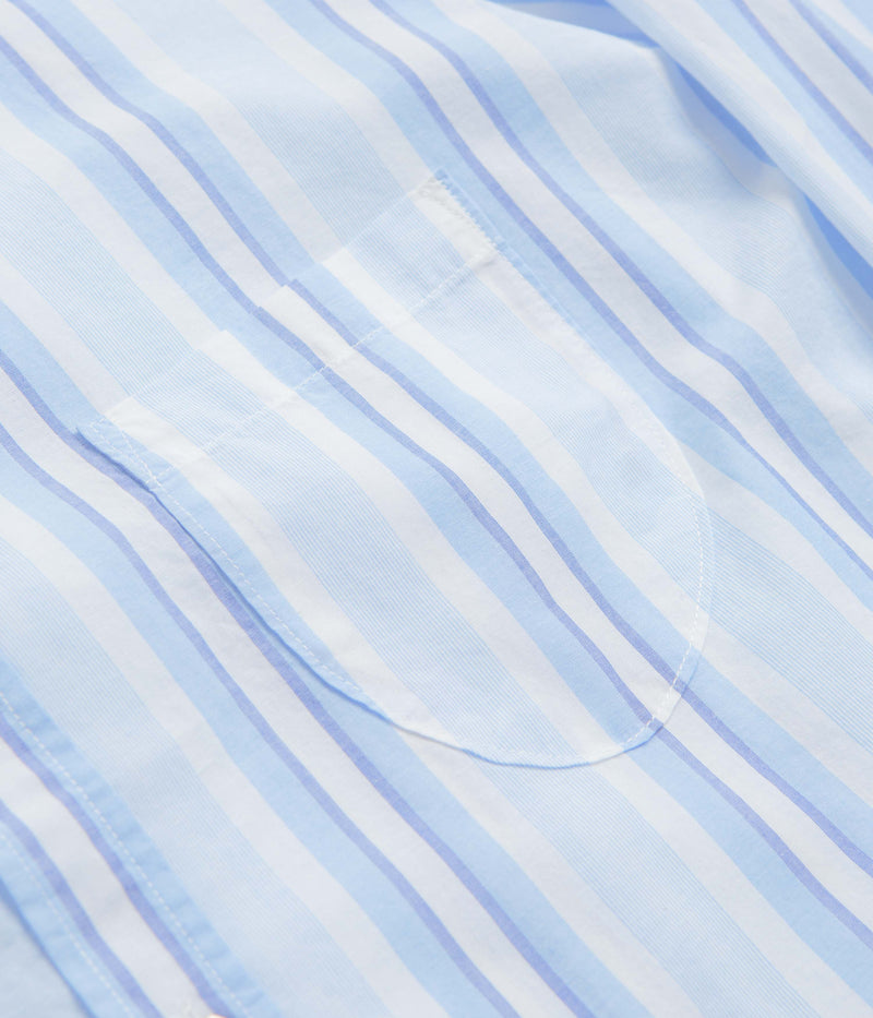 Universal Works Lazy Day Shirt in White and Blue
