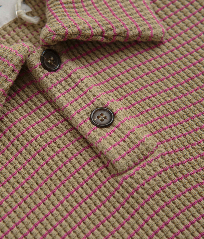 Universal Works Newlyn Short Sleeve Polo Shirt in Summer Oak