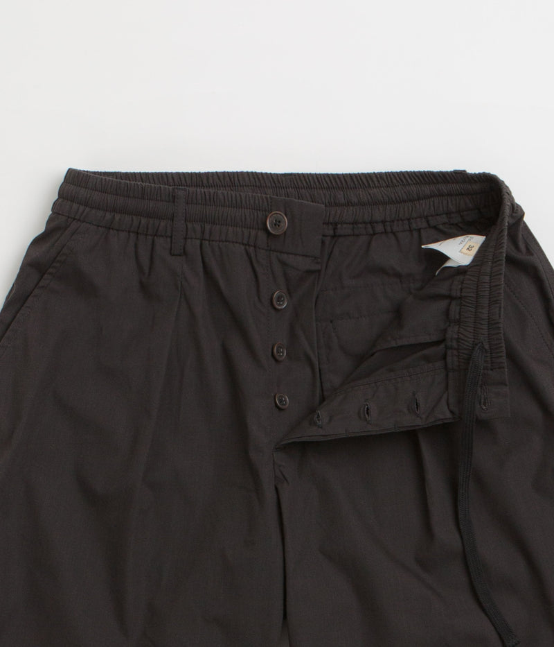 Universal Works Pleated Track Shorts in Black
