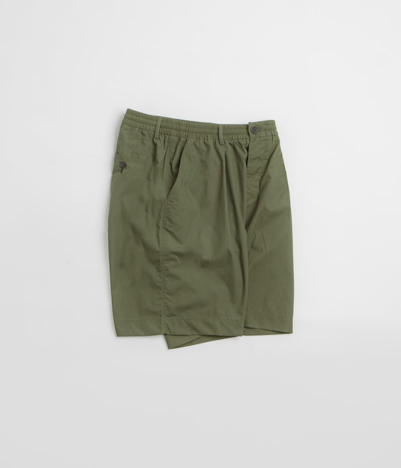 Universal Works Pleated Track Shorts in Olive