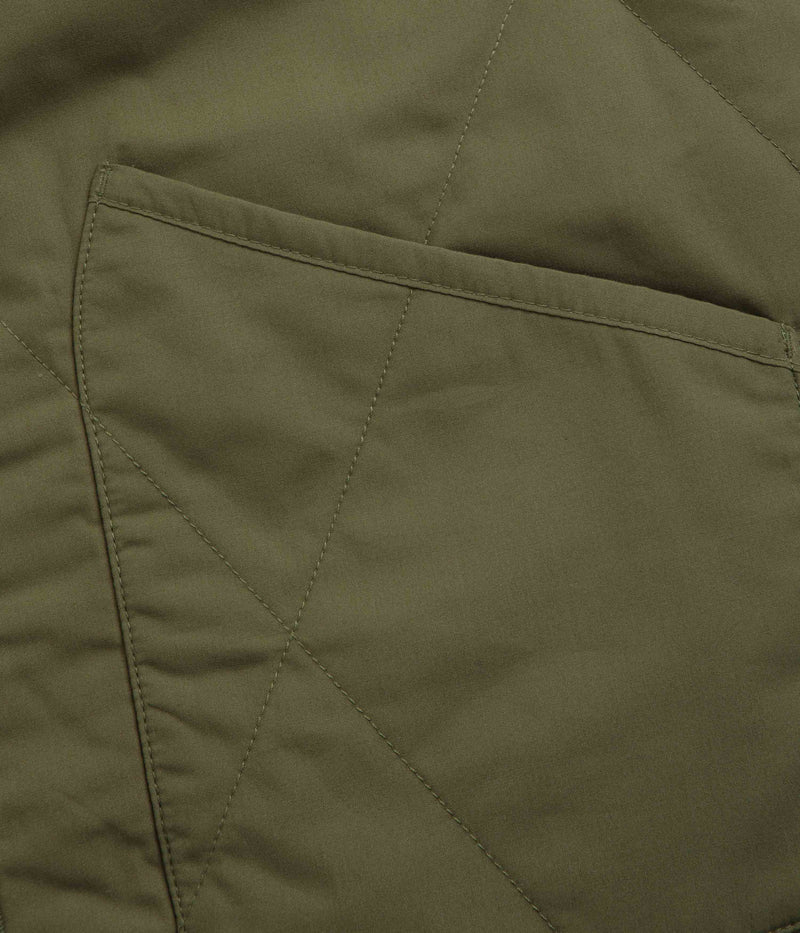 Universal Works Reversible Military Liner Gilet in Olive and Orange