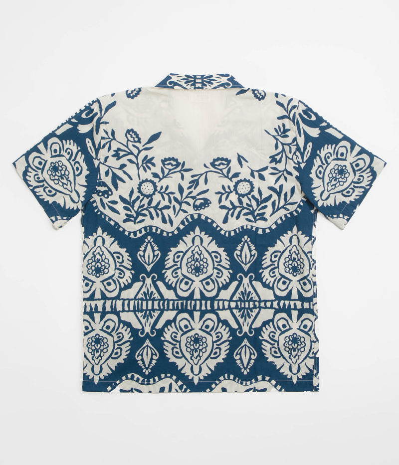 Universal Works Road Shirt in Navy and Island Print