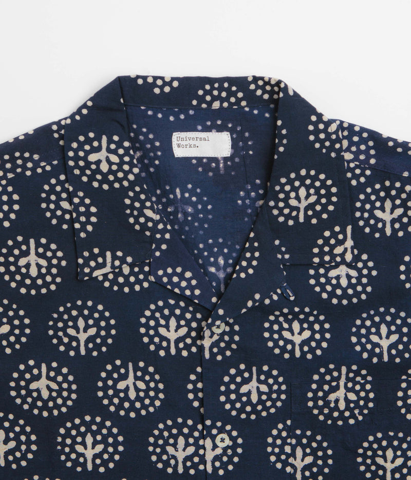 Universal Works Road Shirt in Navy and Magic Circle