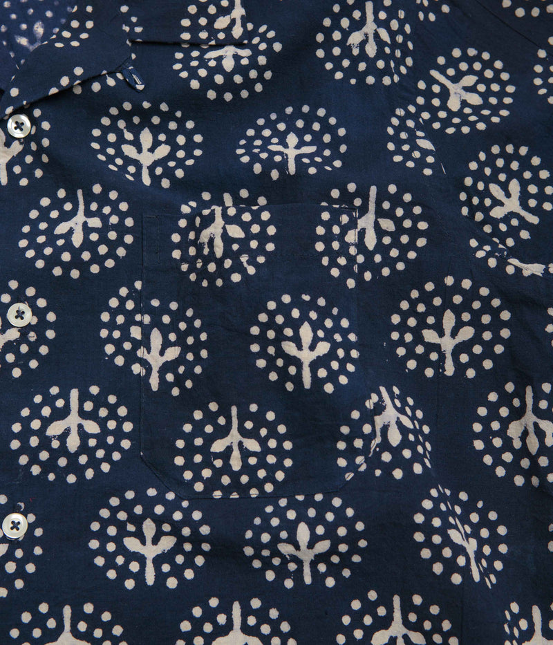 Universal Works Road Shirt in Navy and Magic Circle