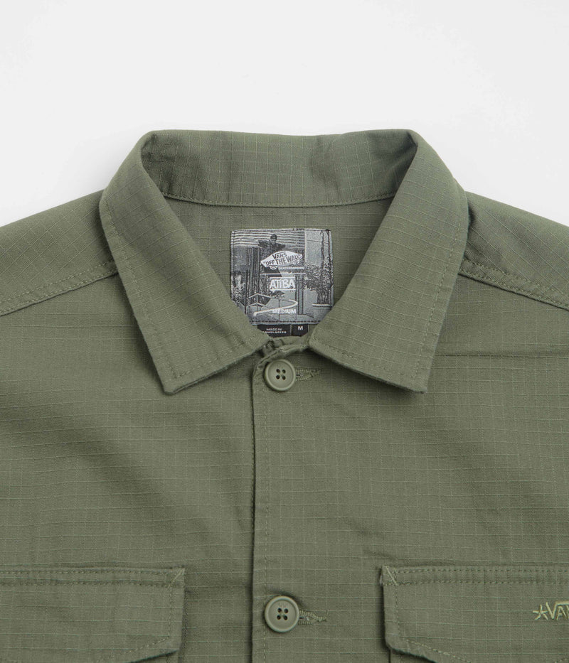 Vans Skate Atiba Haze Military Overshirt in Pine Forest