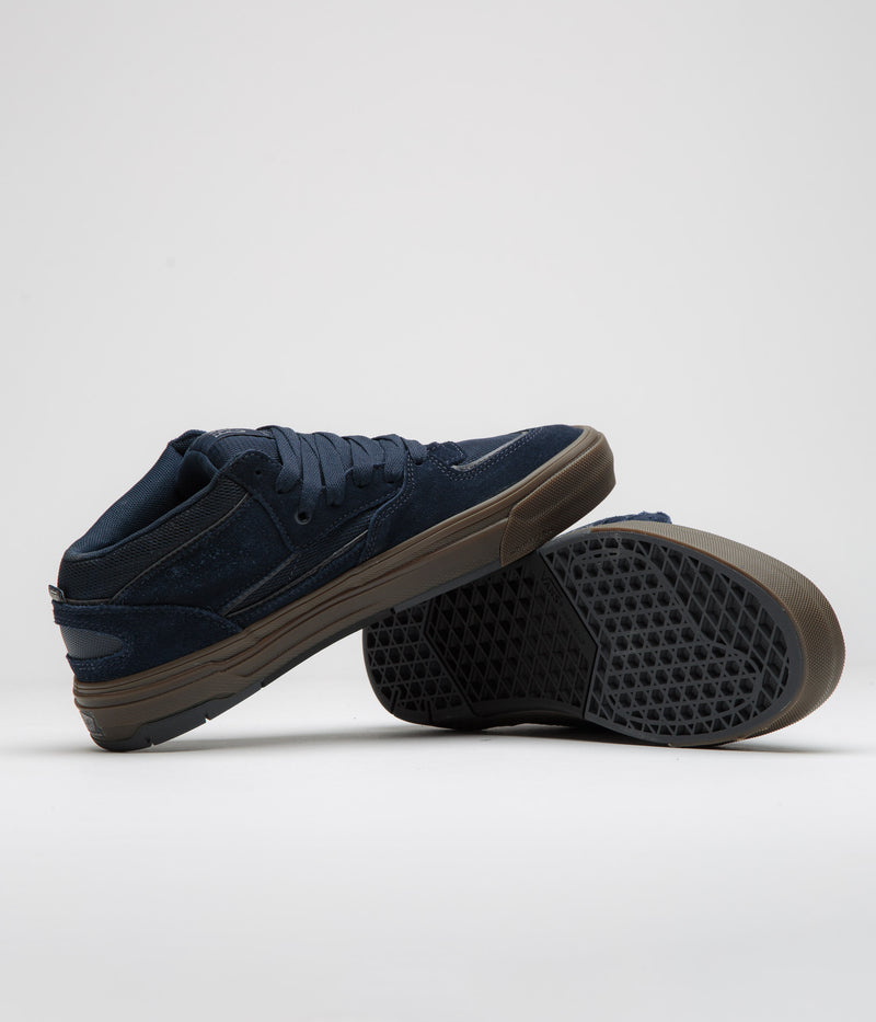 Vans Skate Half Cab Wafflecup Shoes in Navy and Dark Gum
