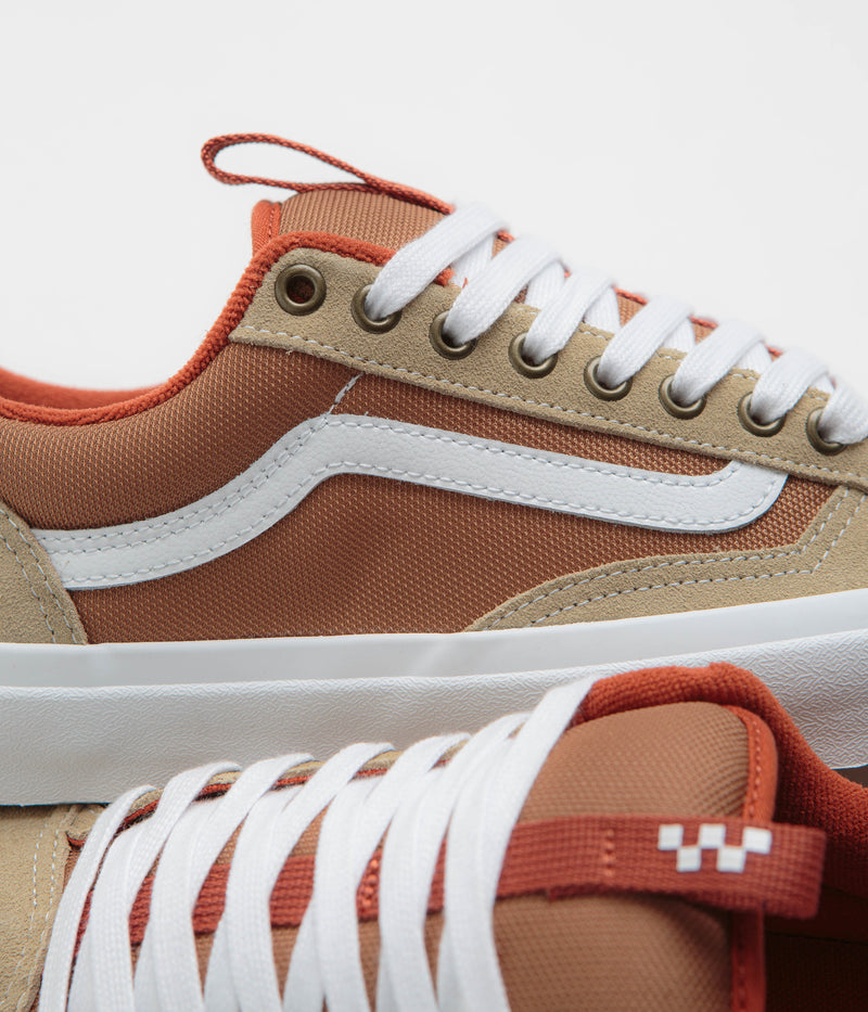 Vans Skate Old Skool 36+ Shoes in Khaki and Burnt Orange